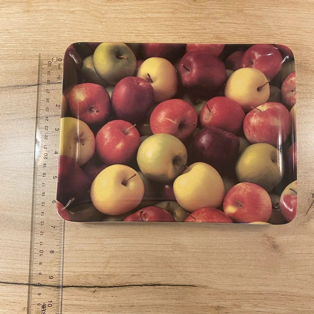 Starbucks Coffee Apple design Fruit Cheese Serving Tray plate 9"x7” Ceramic - Picture 2 of 6
